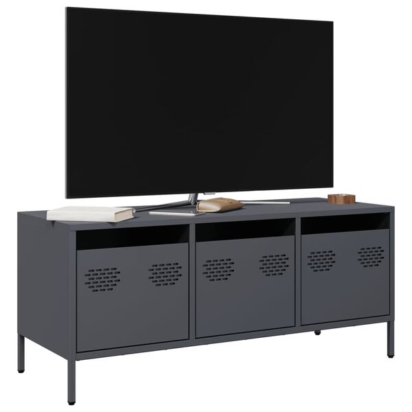 vidaXL Έπιπλο Τηλεόρασης Ανθρακί 101,5x39x43,5εκ. Ατσάλι Ψυχρής Έλασης