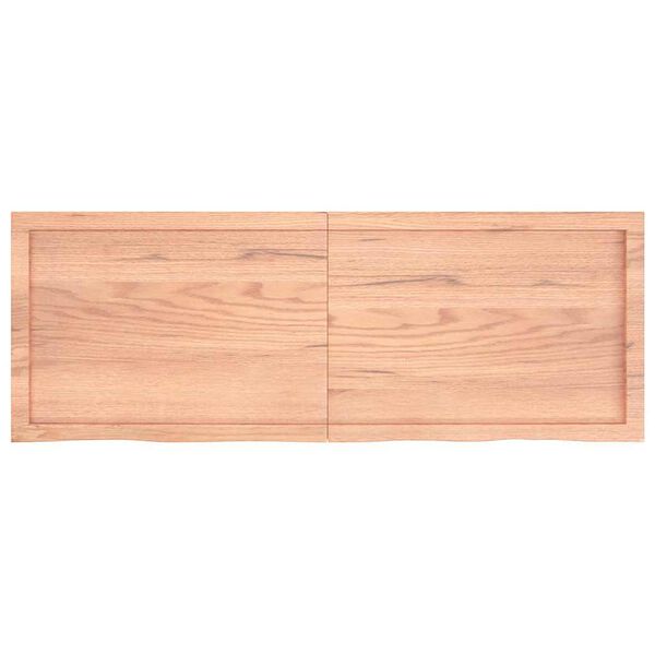 vidaXL Ράφι Τοίχου Ανοιχτό Καφέ 140x50x(2-4)εκ. Επεξ. Μασίφ Ξύλο Δρυός