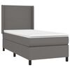 vidaXL Κρεβάτι Boxspring με Στρώμα Γκρι 80 x 200 εκ. Συνθετικό Δέρμα