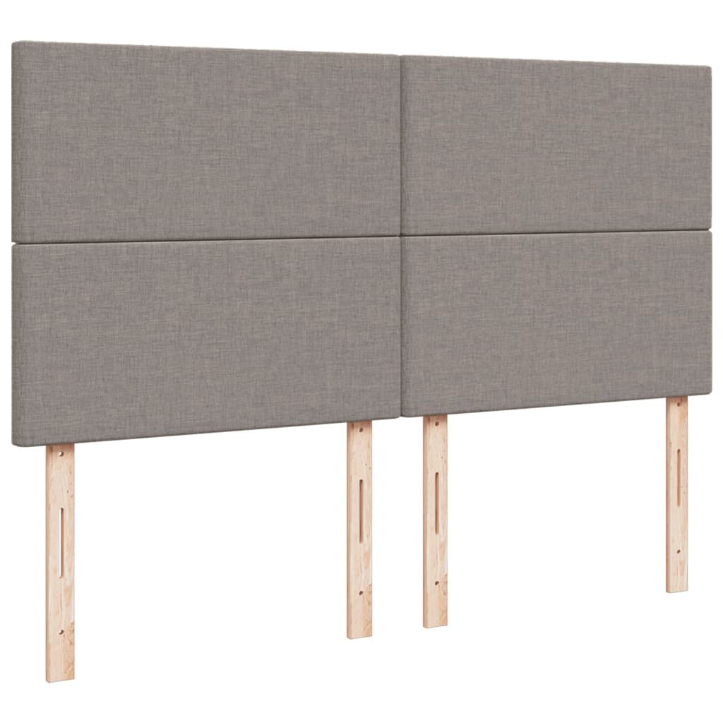vidaXL Κρεβάτι Boxspring με Στρώμα Taupe 200x200 εκ. Υφασμάτινο