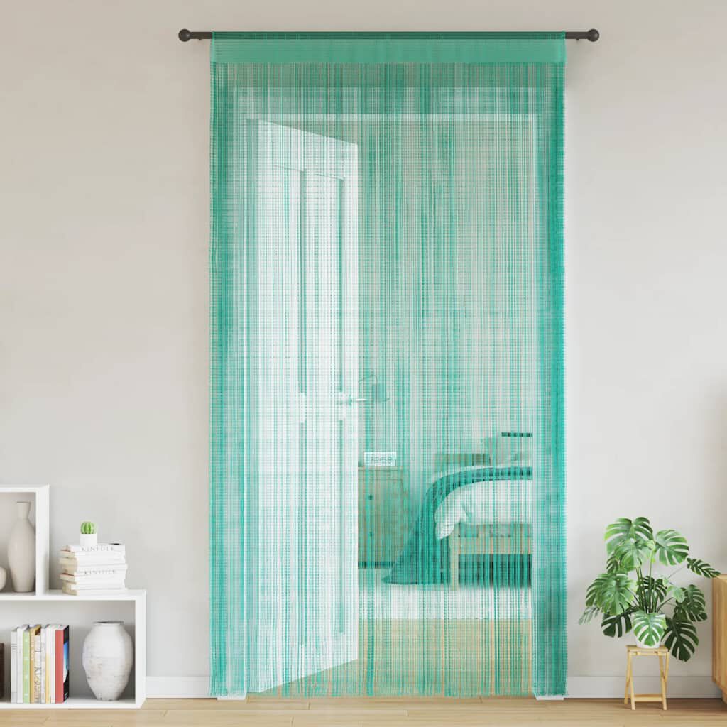 vidaXL Κουρτίνες με Κρόσσια 2 τεμ. Τυρκουάζ 140 x 250 εκ.