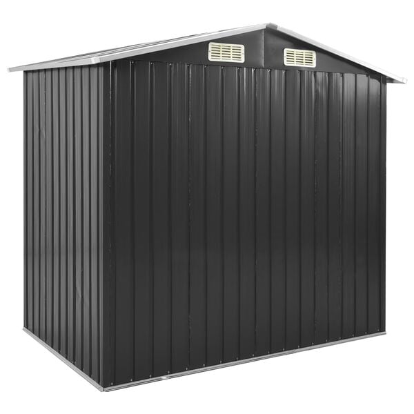 vidaXL Αποθήκη Κήπου με Ράφια Ανθρακί 205 x 130 x 183 εκ. Σιδερένια