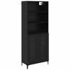 vidaXL Highboard &Mu;&alpha;ύ&rho;&eta; &Omicron;&xi;&upsilon;ά 69,5 x 34 x 180 &epsilon;&kappa;. &Epsilon;&pi;&epsilon;&xi;&epsilon;&rho;&gamma;&alpha;&sigma;&mu;έ&nu;&omicron; &Xi;ύ&lambda;&omicron;