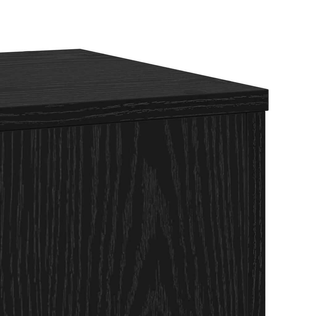 vidaXL Βάσεις Φυτών 2 τμχ Μαύρη Βελανιδιά 33x33x100 εκ. Επεξεργασμένο Ξύλο