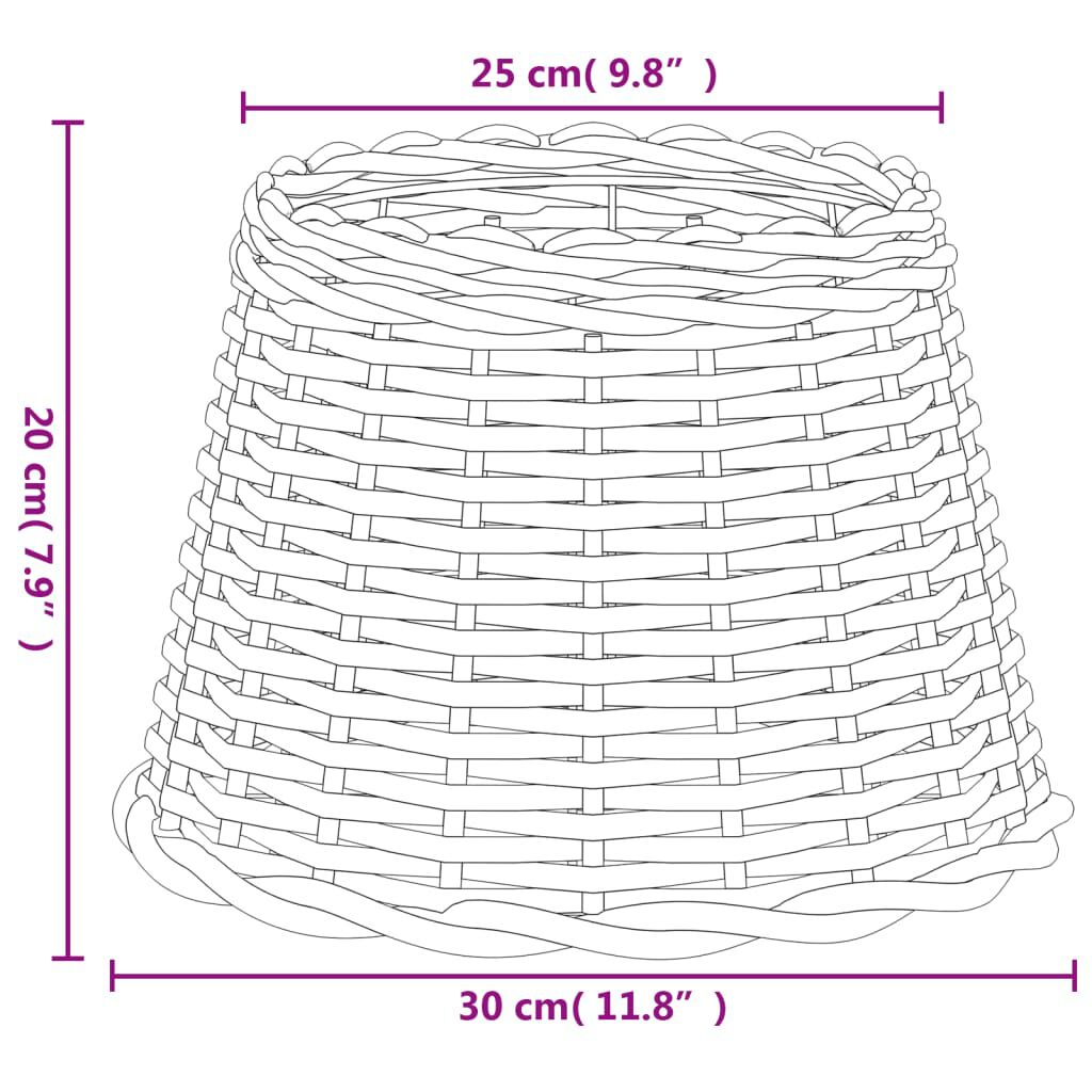 vidaXL Καπέλο Φωτιστικού Καφέ Ø30x20 εκ. από Wicker