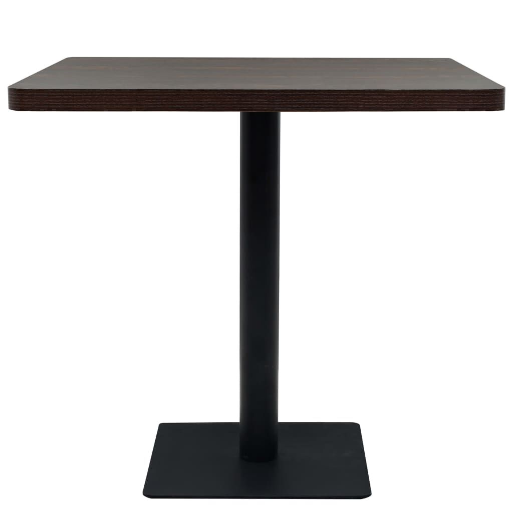 vidaXL Τραπέζι Bistro Τετράγωνο Σκούρο Σταχτί 80x80x75 εκ. MDF/Ατσάλι