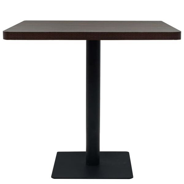 vidaXL Τραπέζι Bistro Τετράγωνο Σκούρο Σταχτί 80x80x75 εκ. MDF/Ατσάλι