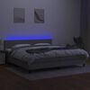 vidaXL &Kappa;&rho;&epsilon;&beta;ά&tau;&iota; Boxspring &mu;&epsilon; &Sigma;&tau;&rho;ώ&mu;&alpha; & LED &Alpha;&nu;.&Gamma;&kappa;&rho;&iota; 200x200&epsilon;&kappa;. &Upsilon;&phi;&alpha;&sigma;&mu;ά&tau;&iota;&nu;&omicron;
