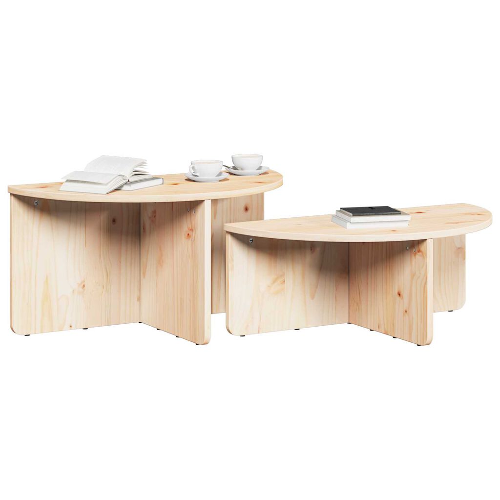 vidaXL Τραπεζάκι σαλονιού 2 pcs Φυσικό 79 x 39.5 x 40 εκ