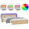 vidaXL &Pi;&lambda;&alpha;ί&sigma;&iota;&omicron; &Kappa;&rho;&epsilon;&beta;&alpha;&tau;&iota;&omicron;ύ &mu;&epsilon; &Kappa;&epsilon;&phi;&alpha;&lambda;ά&rho;&iota;/LED Sonoma &delta;&rho;&upsilon;&sigmaf; 160x200 &epsilon;&kappa;.