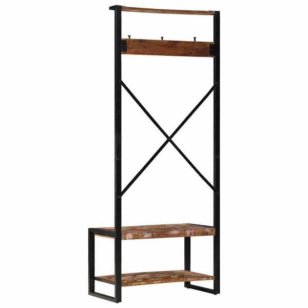 vidaXL Ράφι για ρούχα Πολύχρωμο 80x40x190 cm Ξύλο μασίφ ανακυκλωμένο