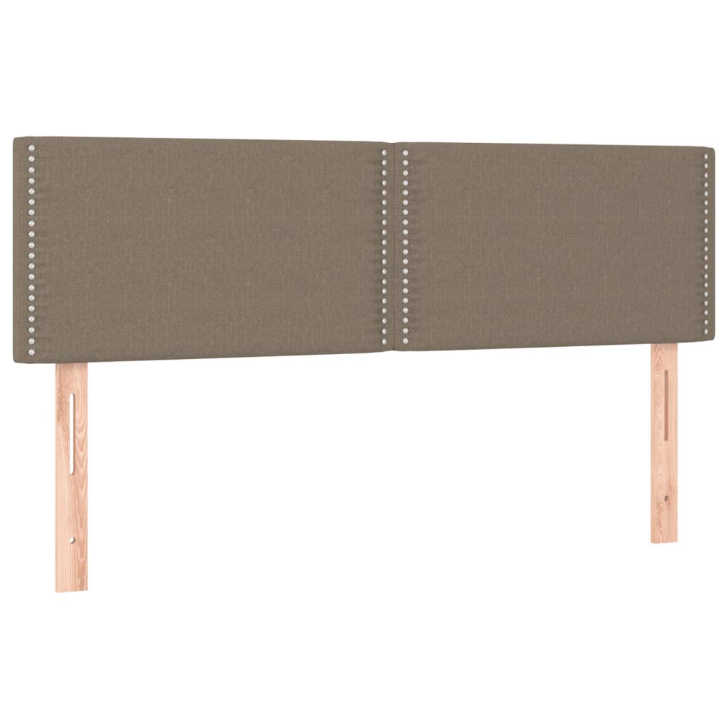 vidaXL Κρεβάτι Boxspring με Στρώμα Taupe 140x190 εκ. Υφασμάτινο