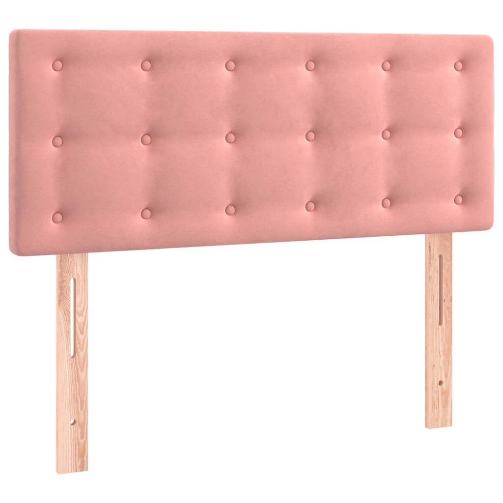 vidaXL Κρεβάτι Boxspring με Στρώμα Ροζ 120x200 εκ. Βελούδινο
