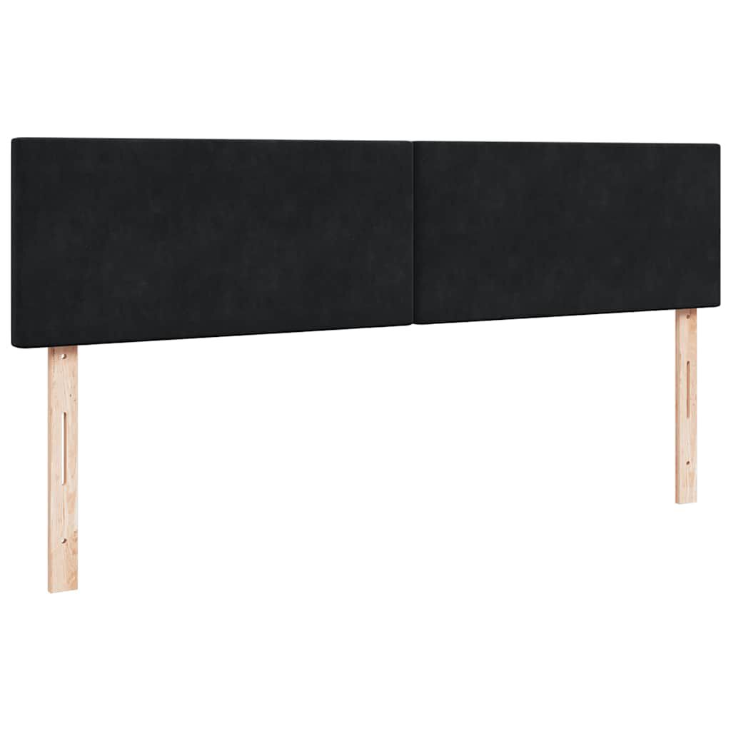 vidaXL Οθωμανικό κρεβάτι με στρώματα Μαύρο 200x200cm Velvet