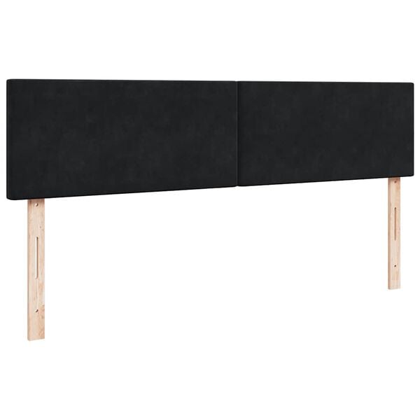 vidaXL Οθωμανικό κρεβάτι με στρώματα Μαύρο 200x200cm Velvet