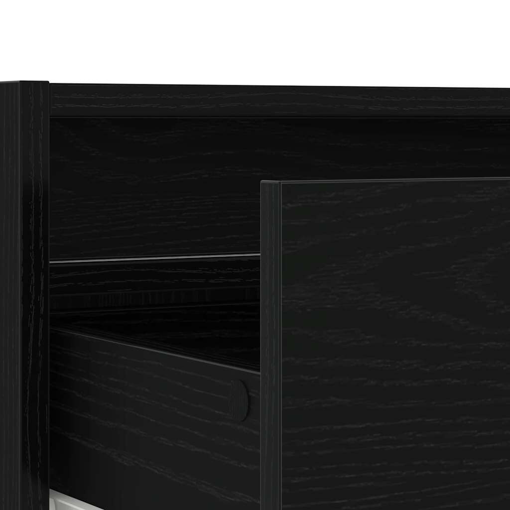 vidaXL Έπιπλο Τηλεόρασης με LED Μαύρη βελανιδιά 75x35,5x25 εκ.