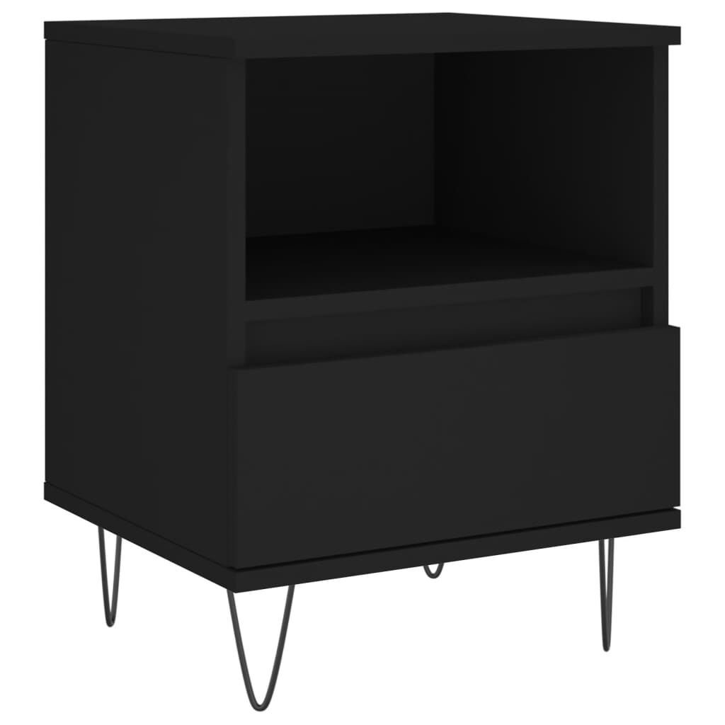 vidaXL Κομοδίνο Μαύρο 40 x 35 x 50 εκ. από Επεξεργασμένο Ξύλο