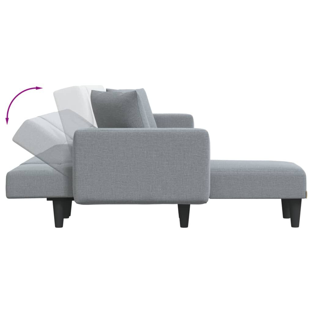 vidaXL Καναπές Κρεβάτι Γωνιακός Αν. Γκρι 275x140x70 εκ. Υφασμάτινος