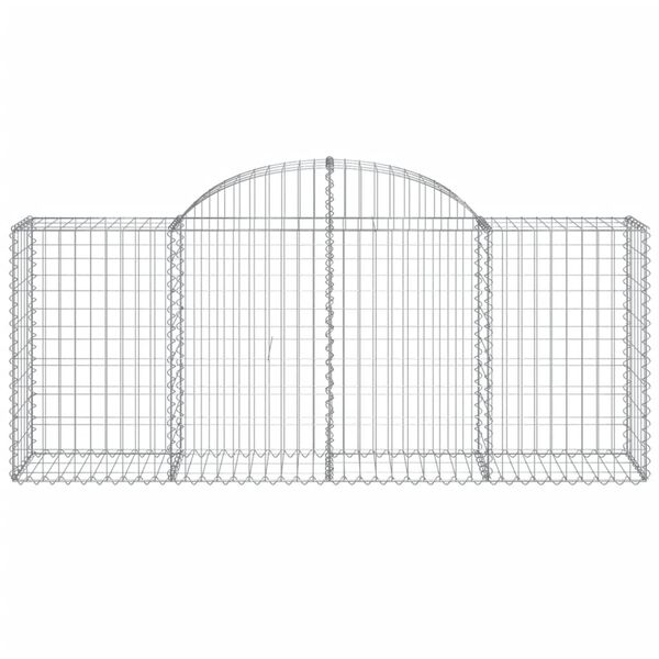 vidaXL Συρματοκιβώτια Τοξωτά 4 τεμ. 200x50x80/100 εκ. Γαλβαν. Ατσάλι