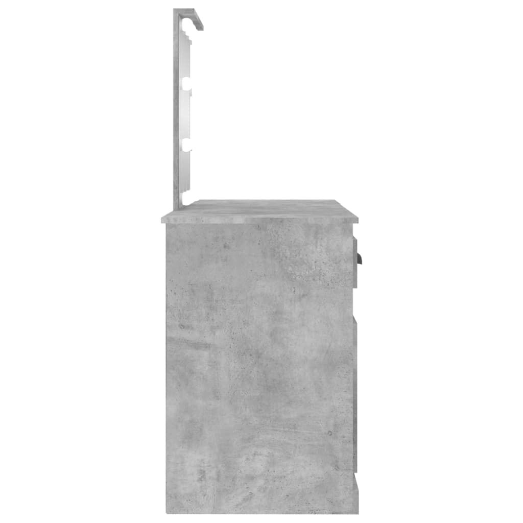vidaXL Μπουντουάρ με LED Γκρι Σκυροδέματος 130x50x132,5 εκ.