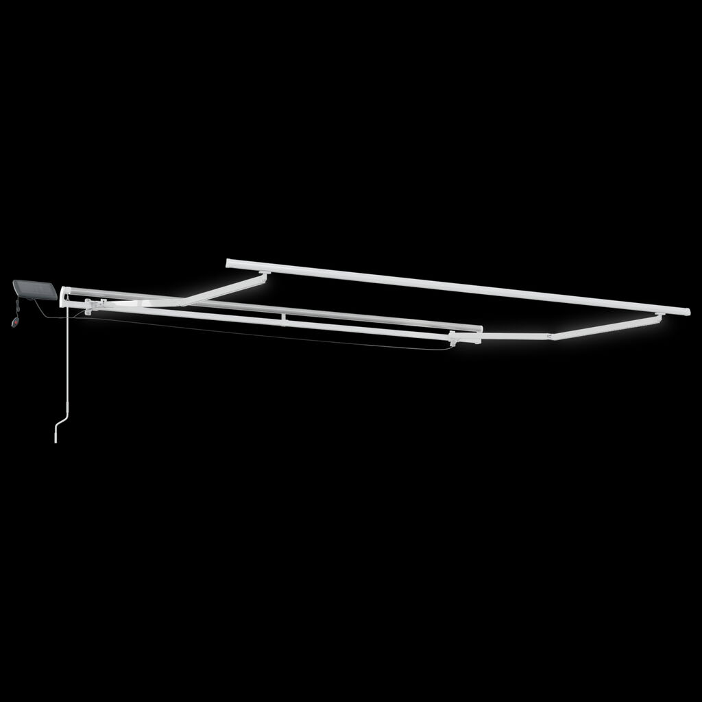vidaXL Χειροκίνητη Ανασυρόμενη Τέντα με LED Κόκκινη 300x250 εκ
