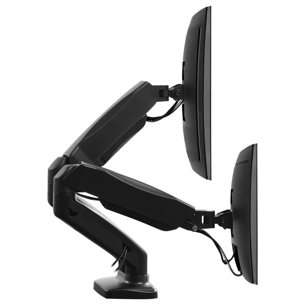 vidaXL Βάση Γραφείου Οθόνης/TV 13"-27" Διπλού Βραχίονα Πνευμ. Ελατήριο