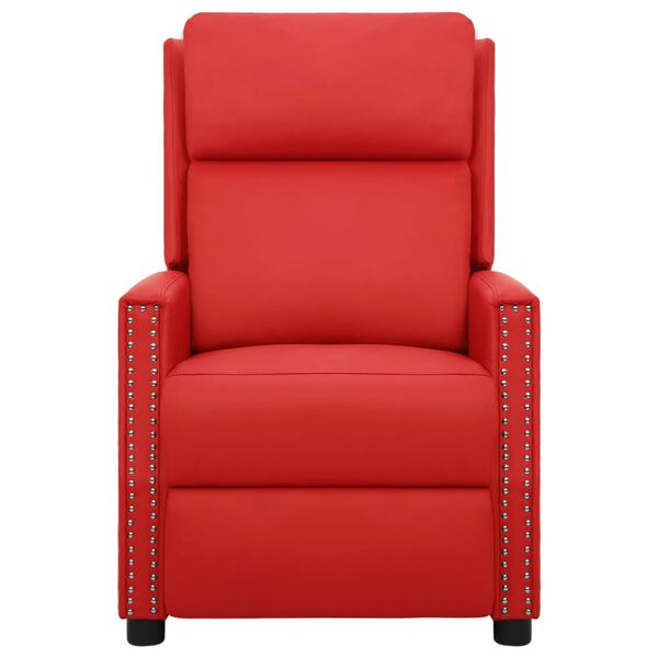 vidaXL Πολυθρόνα Μασάζ Ανακλινόμενη Κόκκινη Συνθετικό Δέρμα