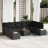 vidaXL Σετ Καναπέ Κήπου 10 pcs Μαύρο