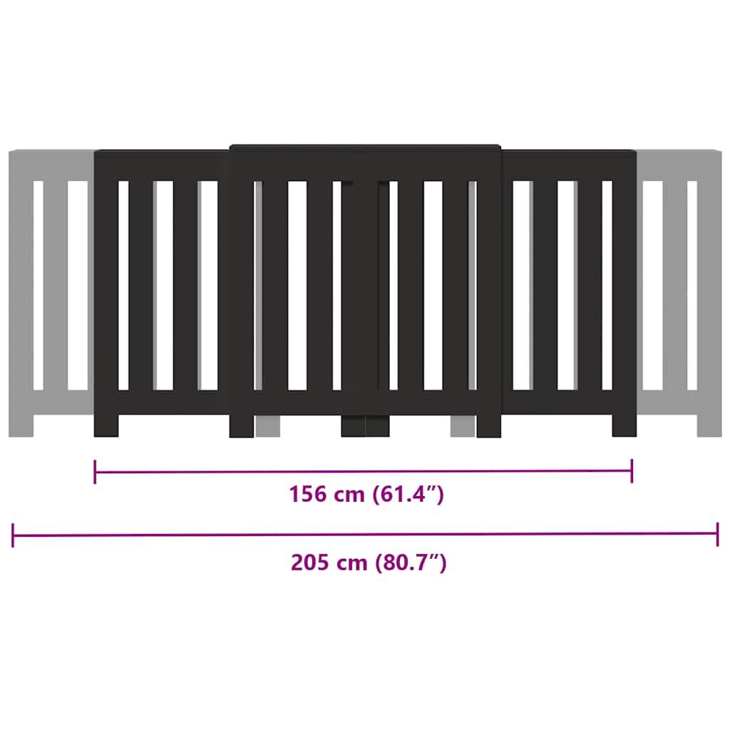 vidaXL Κάλυμμα Καλοριφέρ Μαύρο 205x21,5x83,5εκ. από Επεξεργασμένο Ξύλο