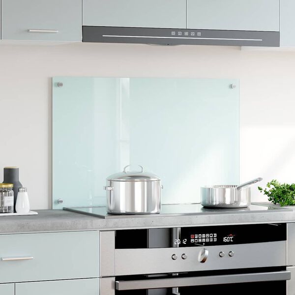 vidaXL Πλάτη Κουζίνας Λευκή 80 x 50 εκ. από Ψημένο Γυαλί