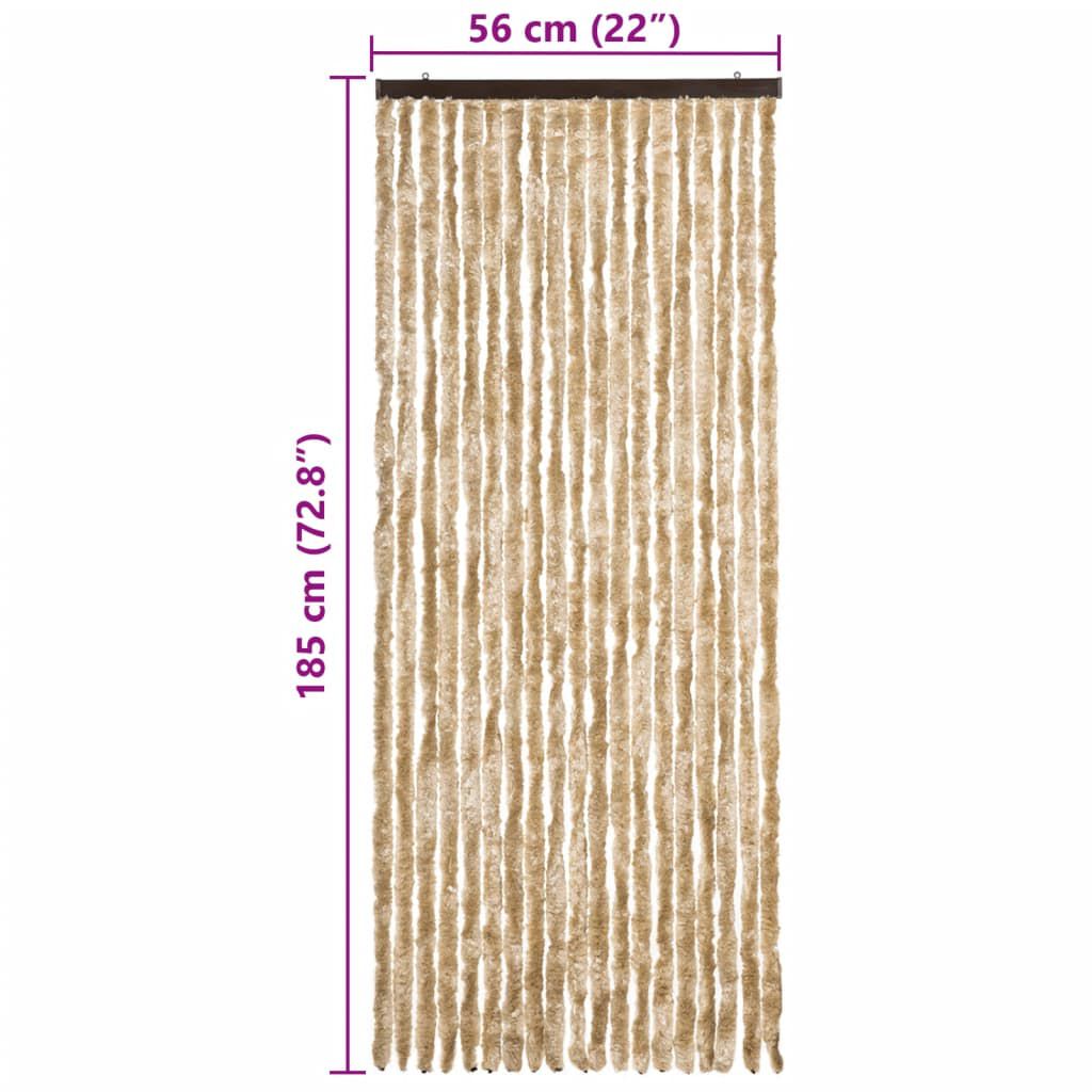 vidaXL Σήτα - Κουρτίνα Πόρτας Μπεζ 56 x 185 εκ. από Σενίλ
