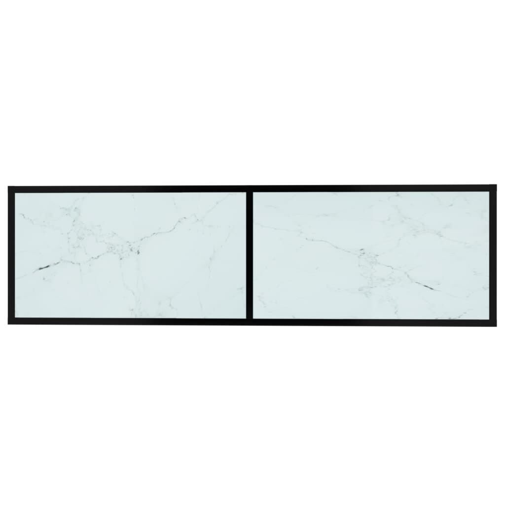 vidaXL Έπιπλο Τηλεόρασης Λευκό Όψη Μαρμάρου 140x40x40,5εκ Γυαλί Ασφαλ.