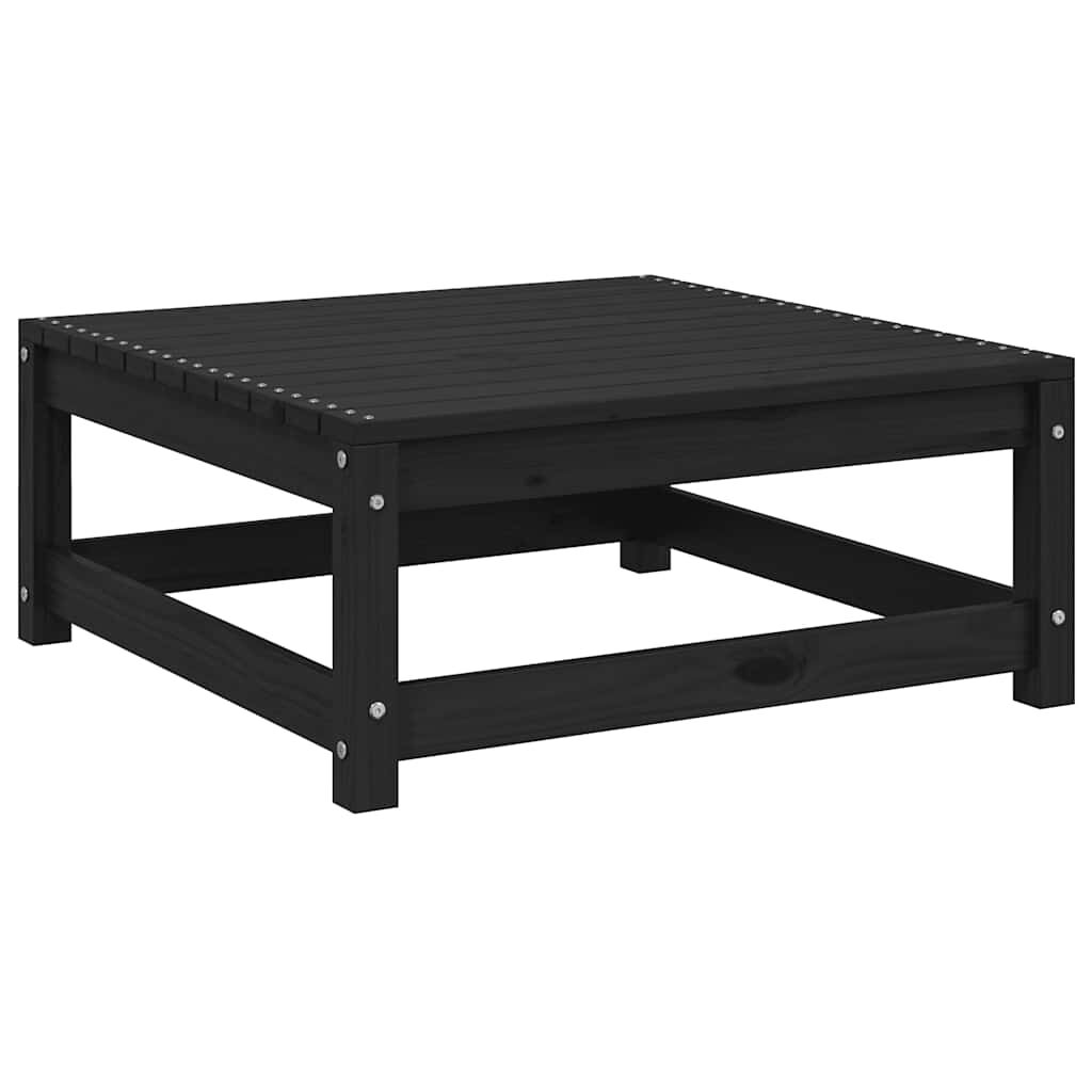 vidaXL Υποπόδιο Κήπου 70 x 70 x 30 εκ. από Μασίφ Ξύλο Πεύκου Μαύρο