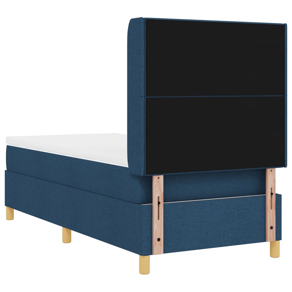 vidaXL Κρεβάτι Box Spring με Στρώμα Μπλε 80x200 εκ. Ύφασμα