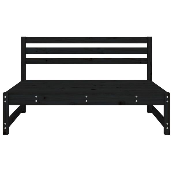 vidaXL Καναπέδες Κήπου Μεσαίοι 2Τεμ. Μαύροι 120x80εκ Μασίφ Ξύλο Πεύκου
