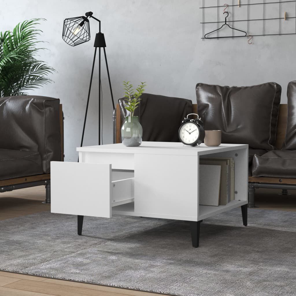 vidaXL Τραπεζάκι Σαλονιού Λευκό 55x55x36,5 εκ. από Επεξεργασμένο Ξύλο