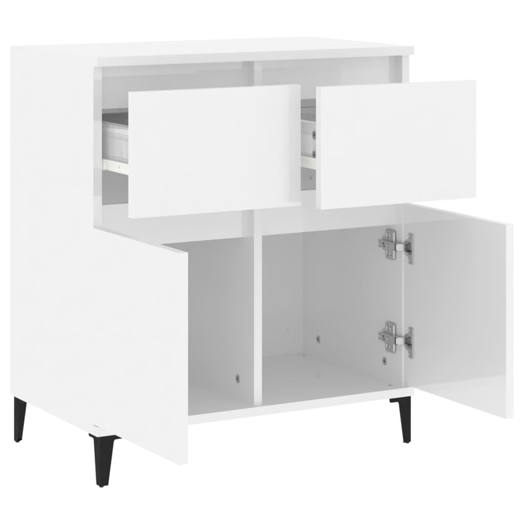 vidaXL Ντουλάπι Γυαλιστερό Λευκό 60x35x70 εκ. από Επεξεργασμένο Ξύλο