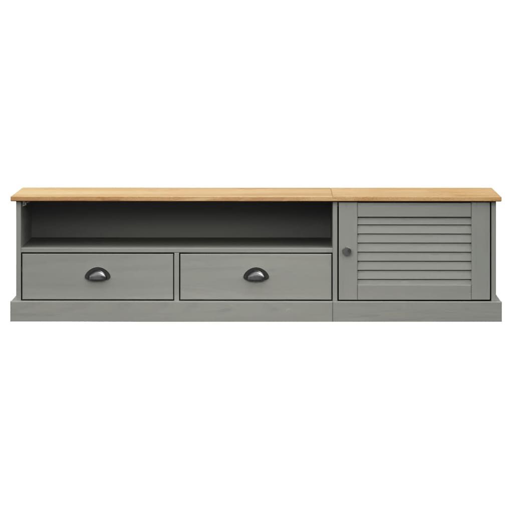 vidaXL Έπιπλο Τηλεόρασης VIGO Γκρι 156 x 40 x 40 εκ. Μασίφ Ξύλο Πεύκου
