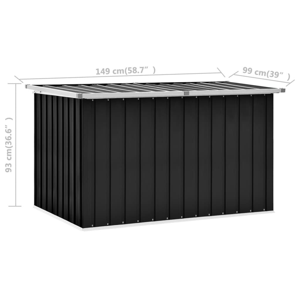vidaXL Μπαούλο Αποθήκευσης Κήπου Ανθρακί 149 x 99 x 93 εκ.