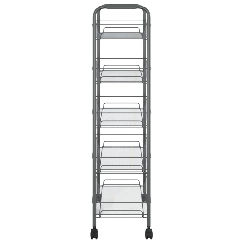 vidaXL Τρόλεϊ Κουζίνας 5 Επιπέδων Γκρι 46 x 26 x 105 εκ. Σιδερένιο