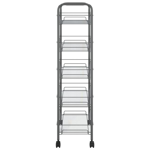 vidaXL Τρόλεϊ Κουζίνας 5 Επιπέδων Γκρι 46 x 26 x 105 εκ. Σιδερένιο