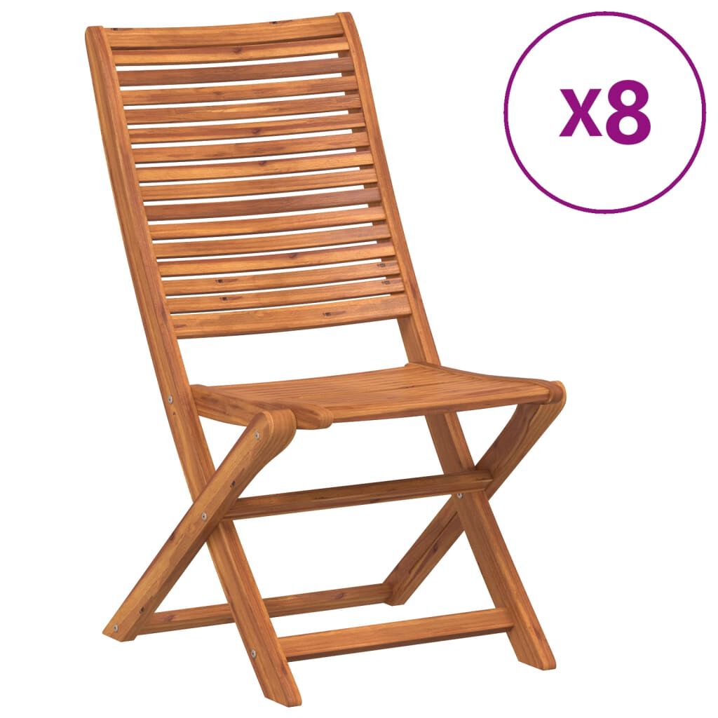 vidaXL Καρέκλες Κήπου Πτυσσόμενες 8 τεμ. 51x66x95 εκ. Μασίφ Ακακία