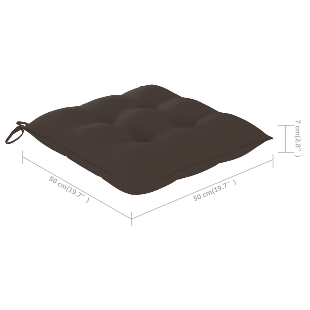 vidaXL Καρέκλες Κήπου 2 τεμ. από Μασίφ Ξύλο Teak με Taupe Μαξιλάρια