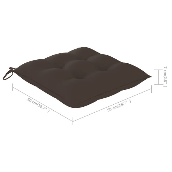 vidaXL Καρέκλες Κήπου 2 τεμ. από Μασίφ Ξύλο Teak με Taupe Μαξιλάρια