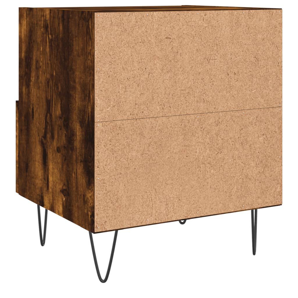vidaXL Κομοδίνο Καπνιστή Δρυς 40 x 35 x 47,5 εκ. από Επεξεργ. Ξύλο