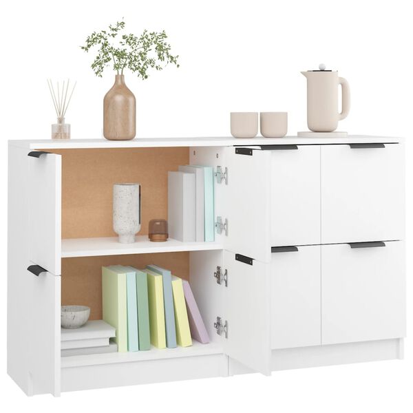vidaXL Ντουλάπια 2 τεμ. άσπρο 60x30x70 εκ. Επεξεργασμένο Ξύλο