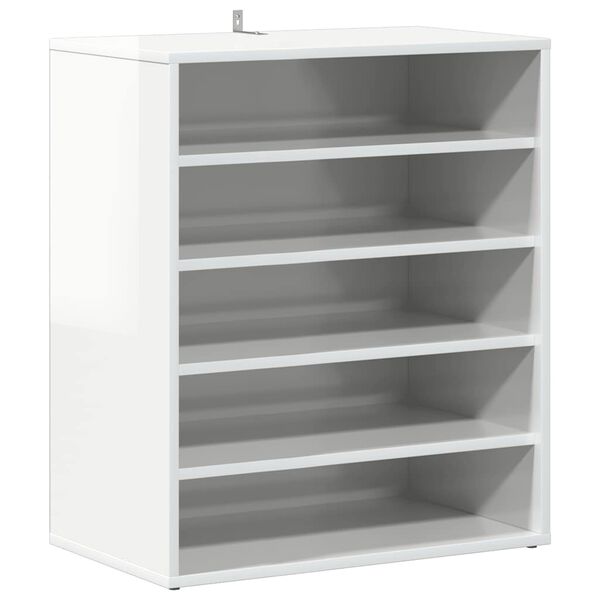 vidaXL Παπουτσοθήκη Γυαλιστερό Λευκό 60 x 35 x 70 εκ. από Μοριοσανίδα