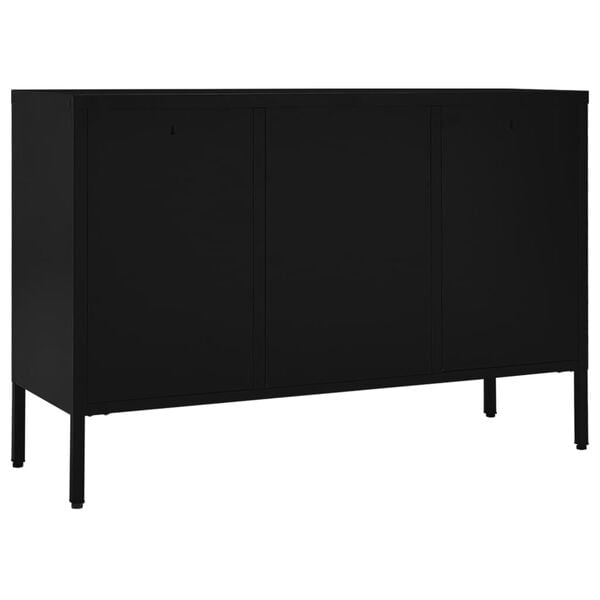 vidaXL Μπουφές Μαύρος 105 x 35 x 70 εκ. από Ατσάλι και Ψημένο Γυαλί