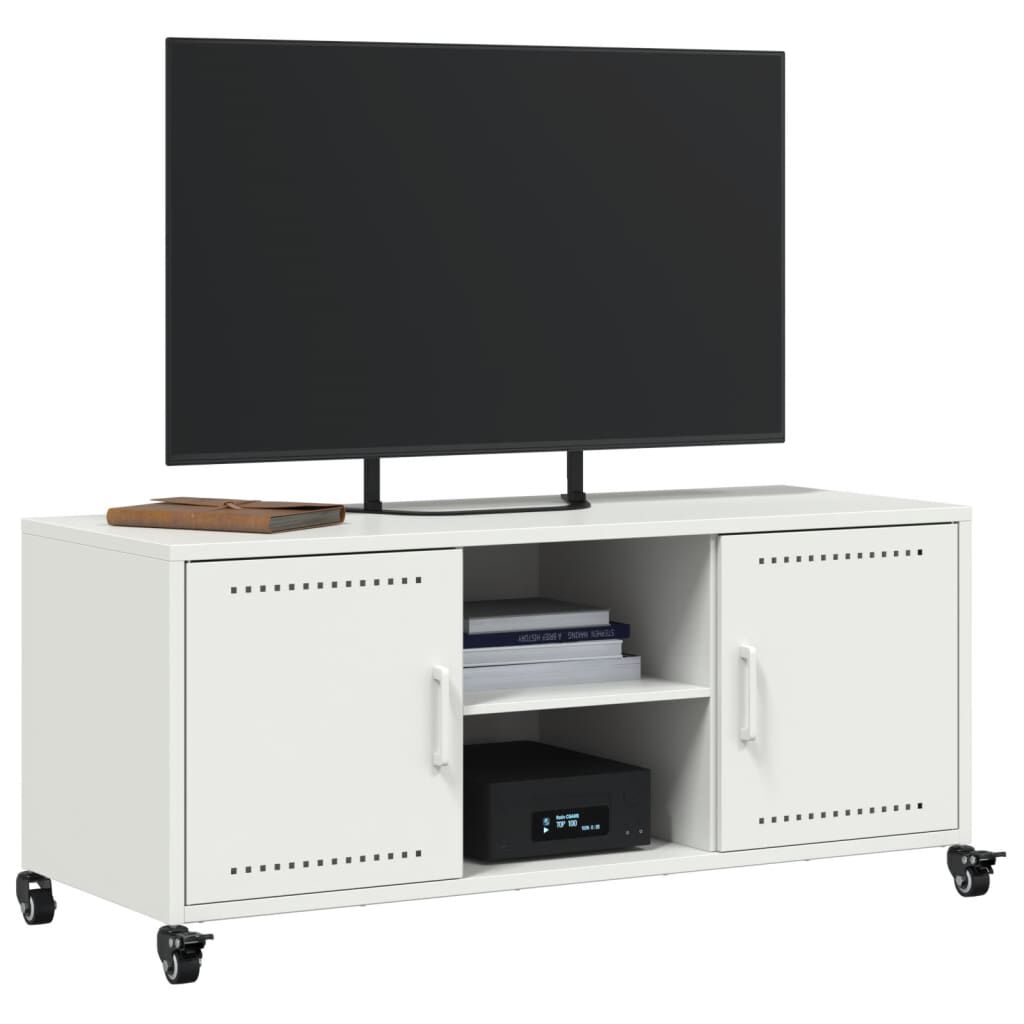 vidaXL Έπιπλο Τηλεόρασης Λευκό 100,5x39x43,5 εκ. Ατσάλι