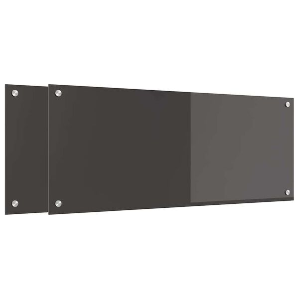 vidaXL Πίσω Πάνελ Κουζίνας 2 pcs Σκούρο Γκρι 100 x 40 cm